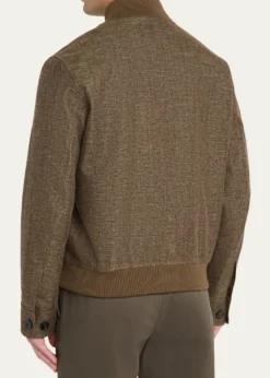 Loro PianaMen's Kiku Linen and Cotton Water-Resistant Bomber Jacket