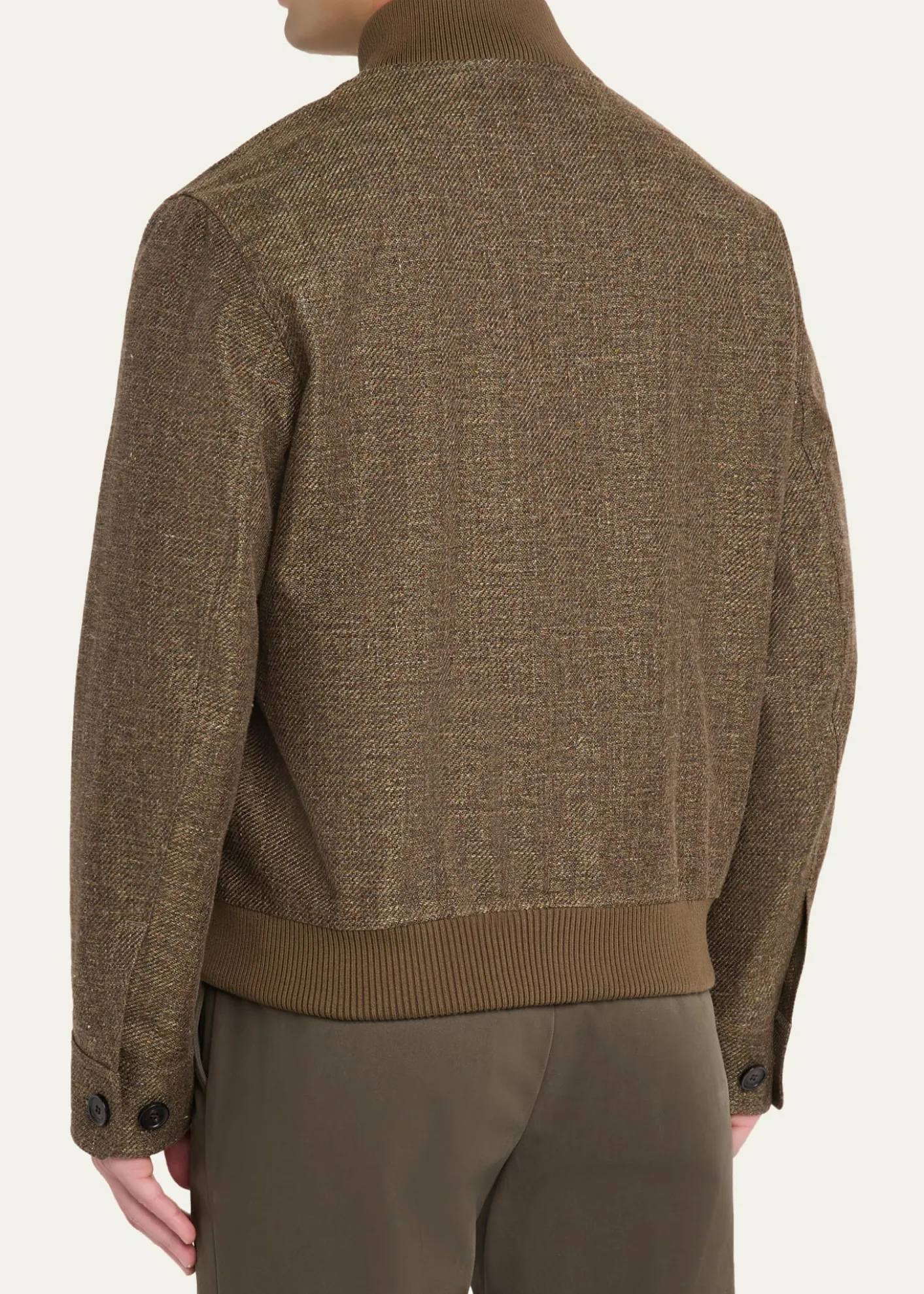 Loro PianaMen's Kiku Linen and Cotton Water-Resistant Bomber Jacket