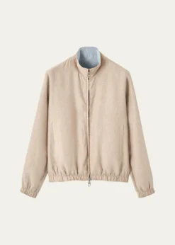 Loro PianaMen's Linen Bomber Jacket