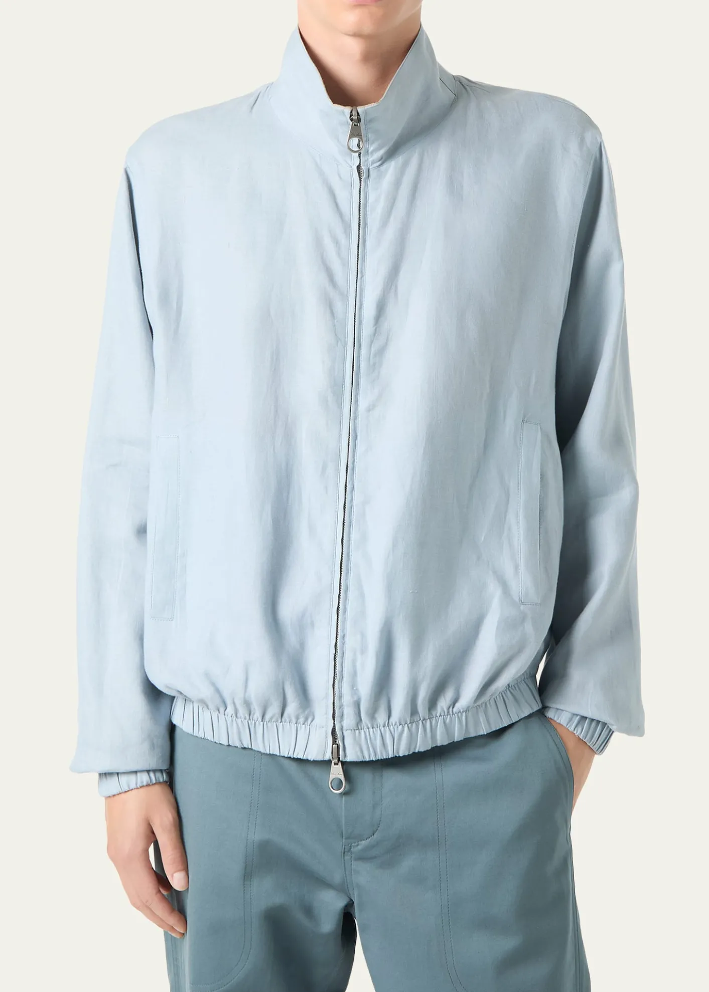Loro PianaMen's Linen Bomber Jacket