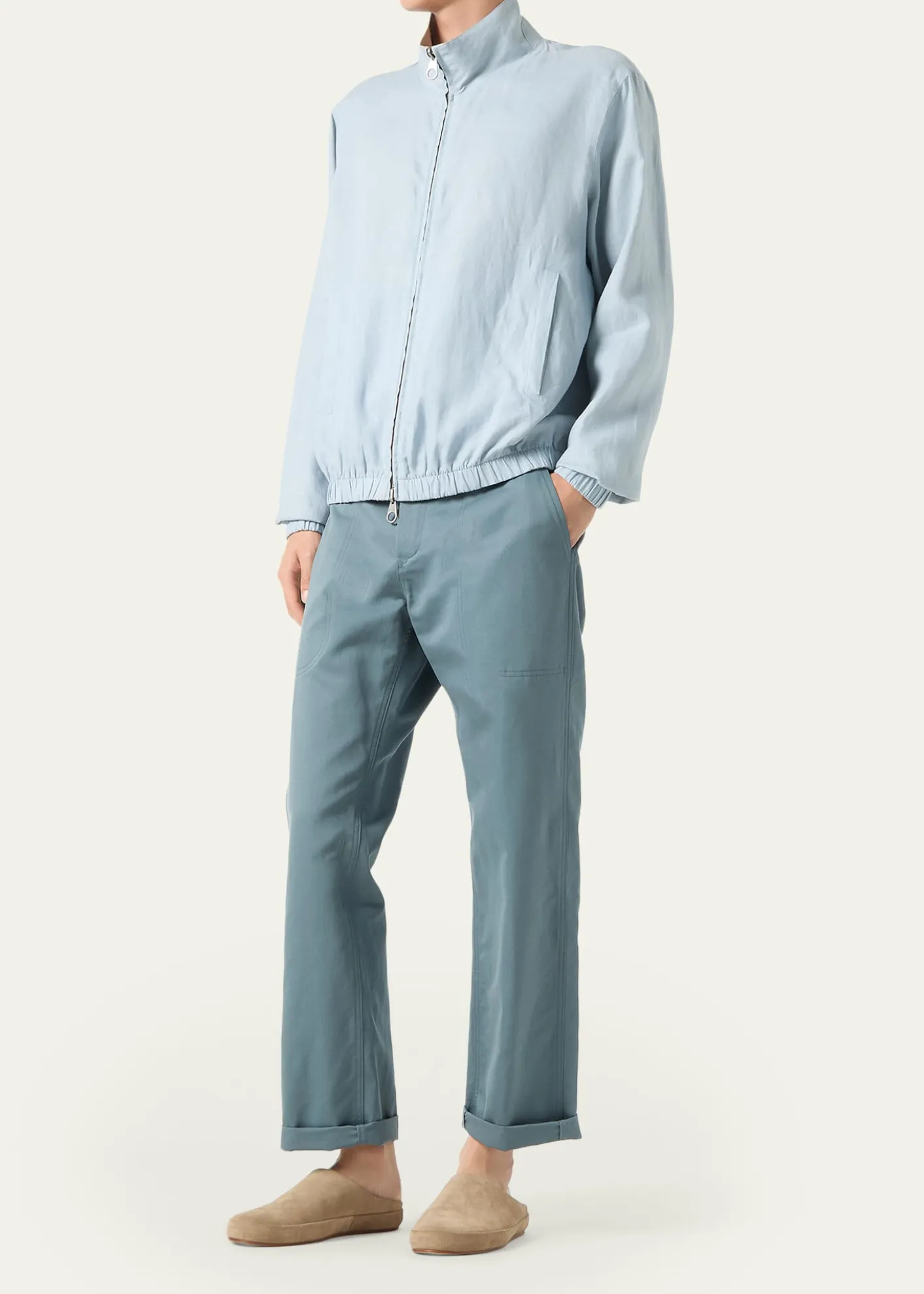 Loro PianaMen's Linen Bomber Jacket