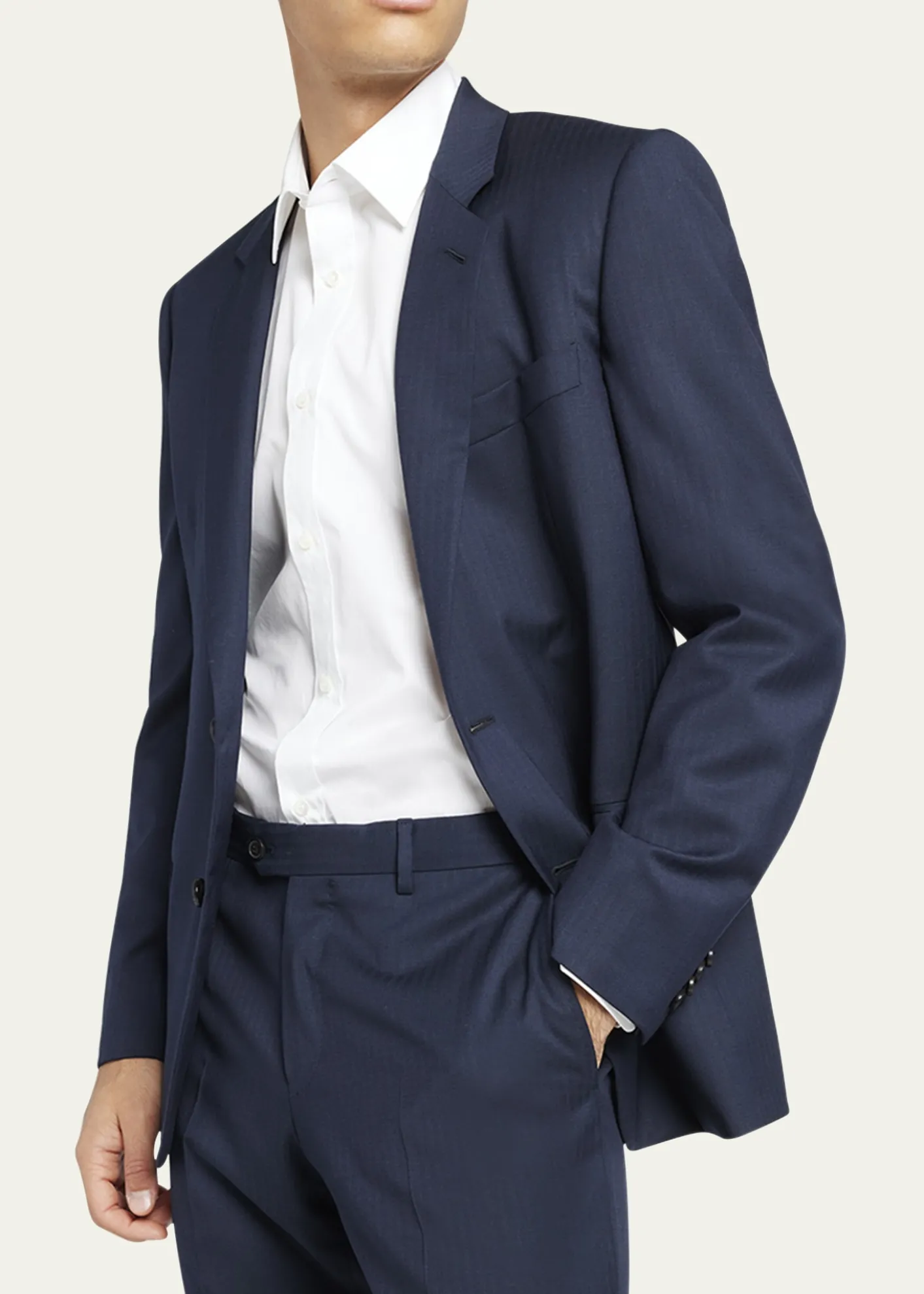 Loro PianaMen's Modern-Fit Wool Herringbone Suit