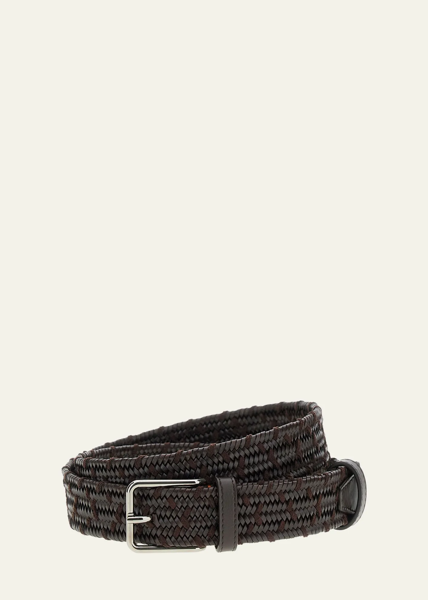 Loro PianaMen's Monterey 32mm Braided Leather & Rayon Belt
