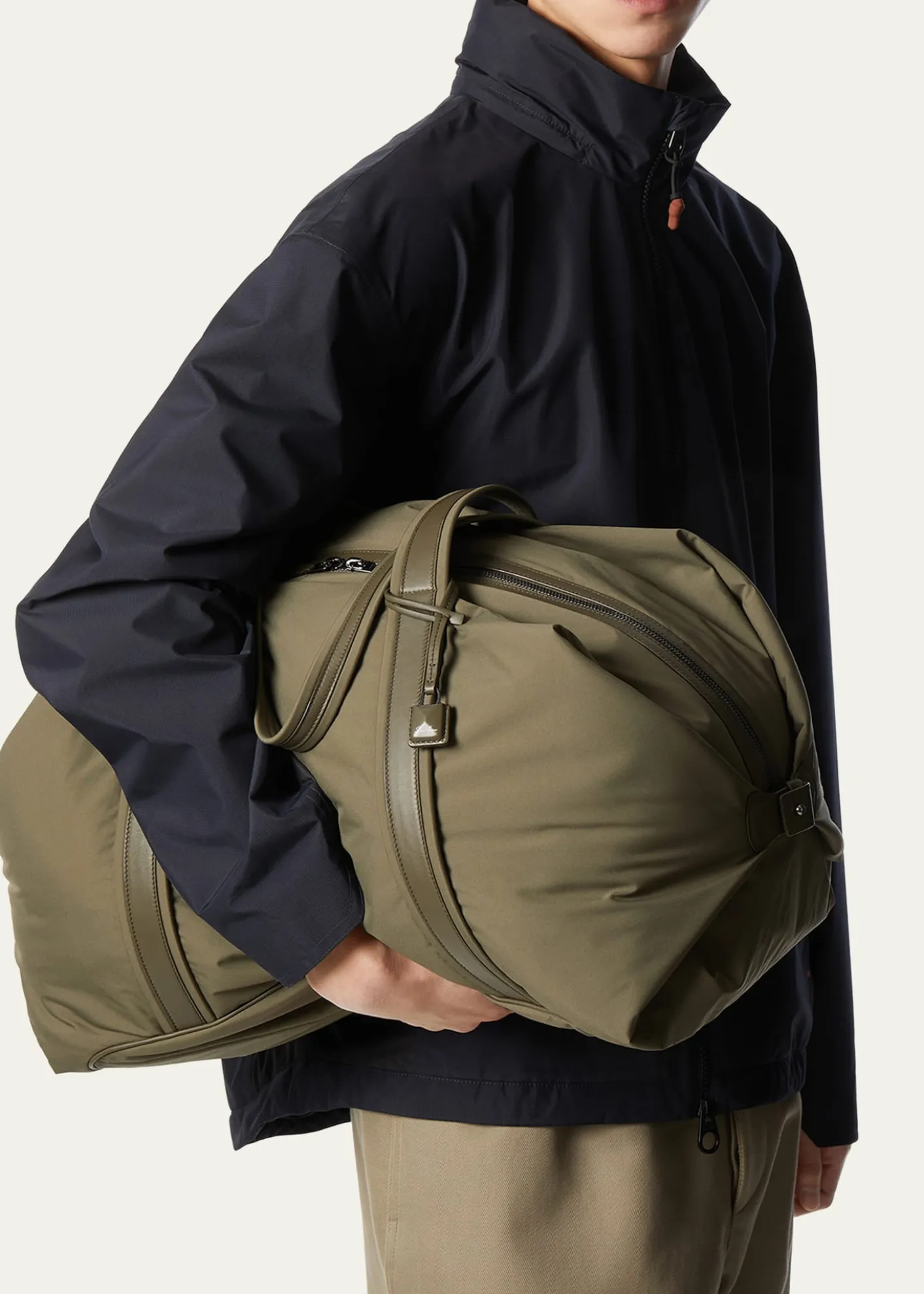 Loro PianaMen's Wind Nylon and Leather Duffel Bag
