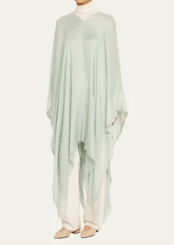 Loro PianaAida Bicolor Suitcase Stripe Silk Linen Poncho