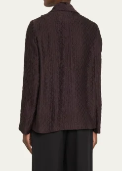 Loro PianaAnnie Open-Front Fluid Diamond Cloquet Silk Jacket