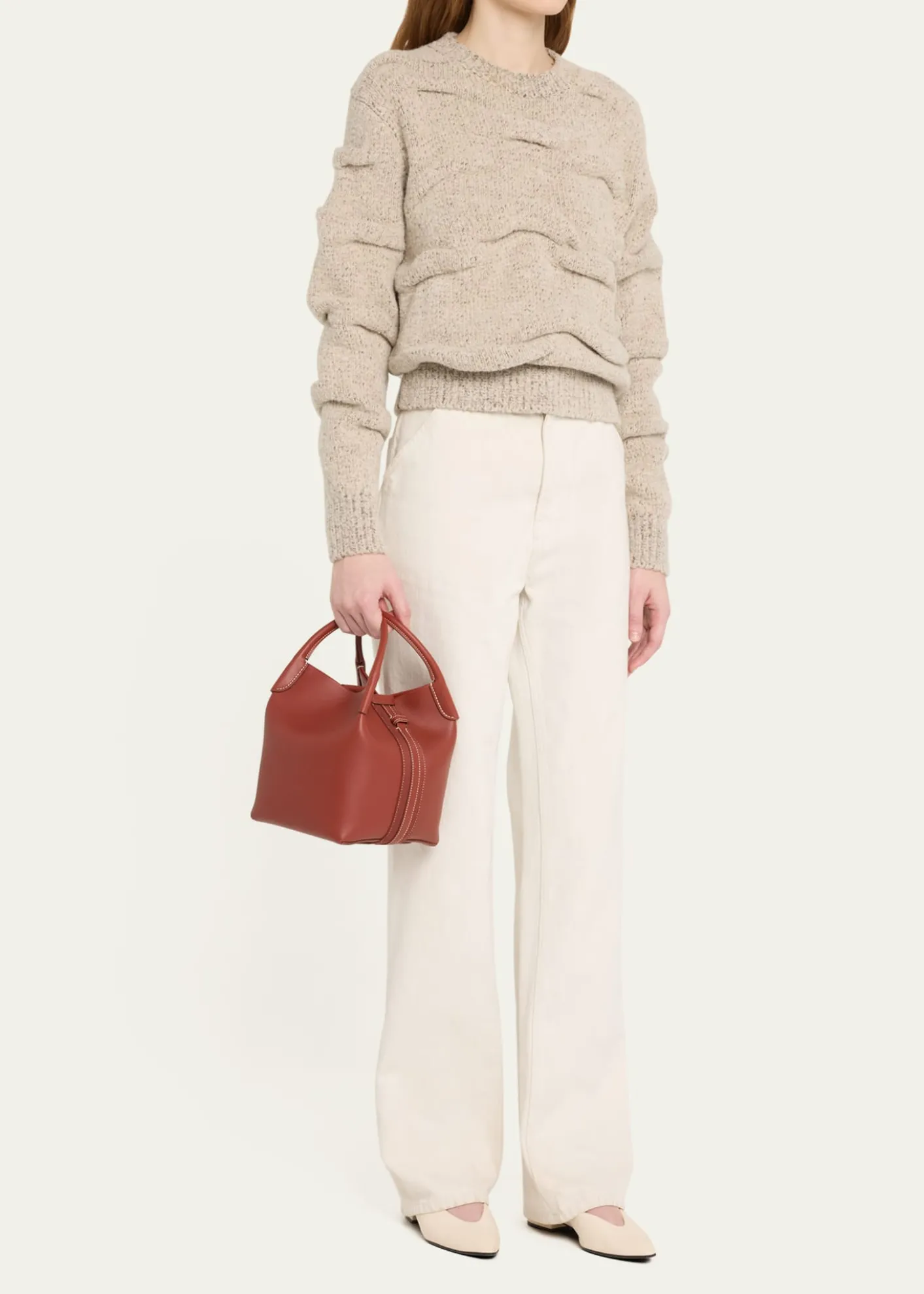 Loro PianaBale Leather Top-Handle Bag
