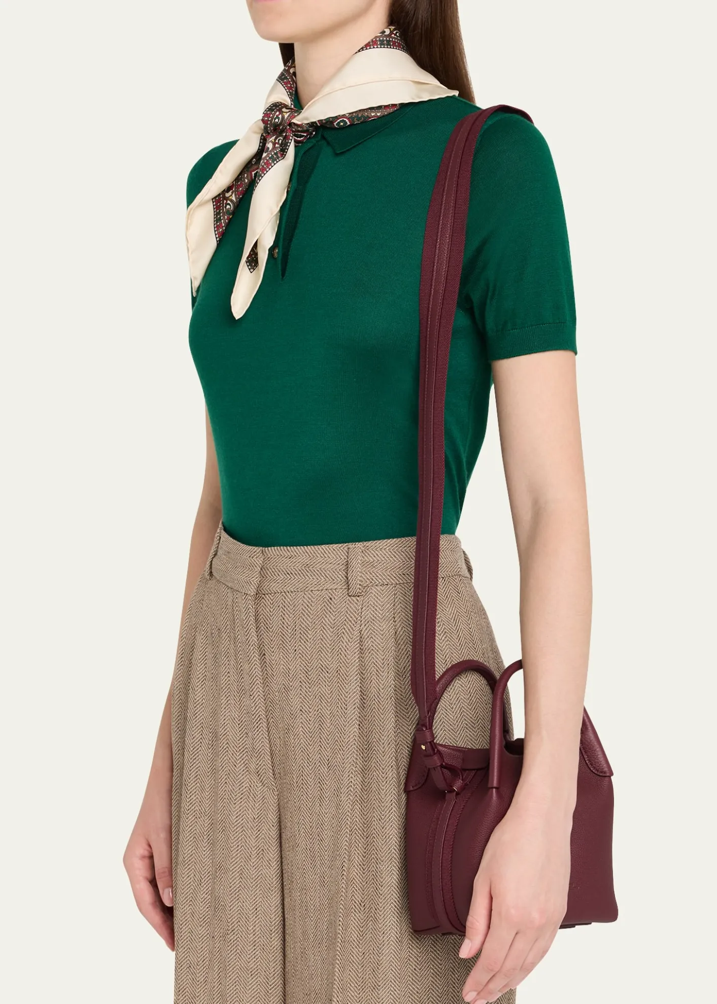 Loro PianaBale Micro Grain Leather Crossbody Bag
