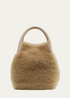 Loro PianaBale Micro Plush Shearling Top-Handle Bag