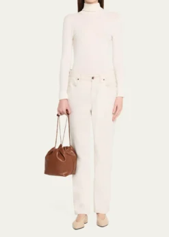 Loro PianaBale Small Softy Leather Top-Handle Bucket Bag