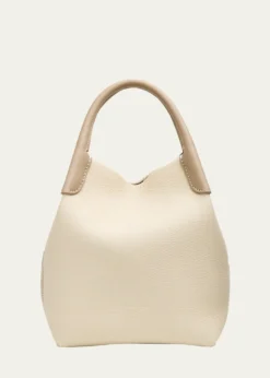 Loro PianaBale Two-Tone Leather Bucket Shoulder Bag