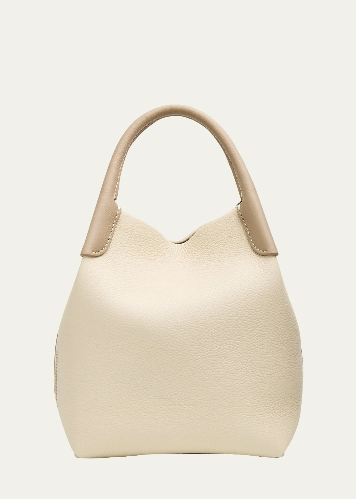 Loro PianaBale Two-Tone Leather Bucket Shoulder Bag