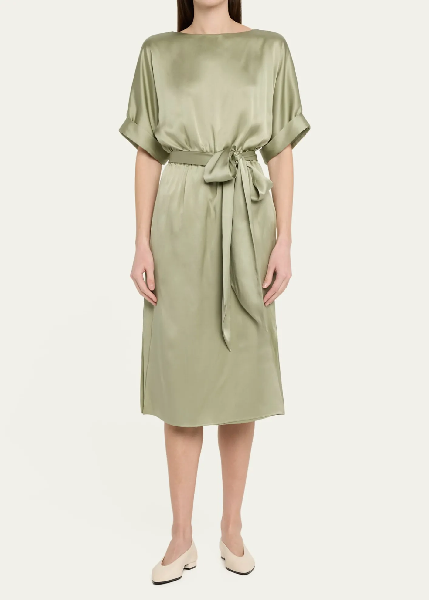 Loro PianaCaren Belted Silk Midi Dress