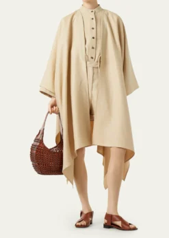 Loro PianaCarmen V-Neck Linen Cape
