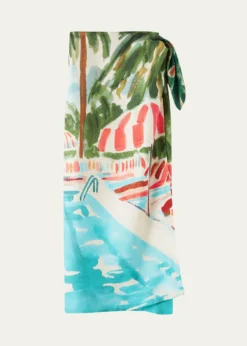 Loro PianaCorina Tropical Setting Silk Wrap Skirt