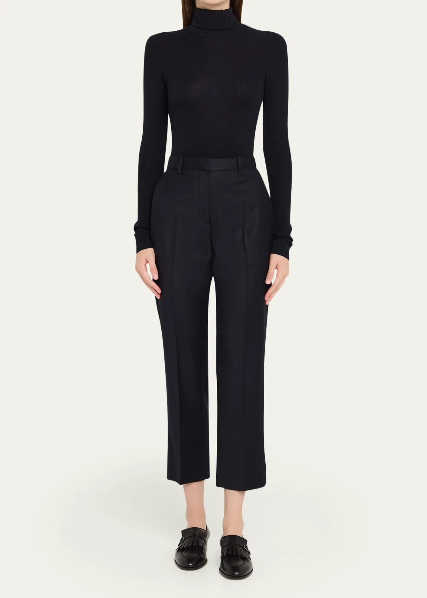 Loro PianaDermot Wool-Cashmere Flannel Straight-Leg Ankle Pants