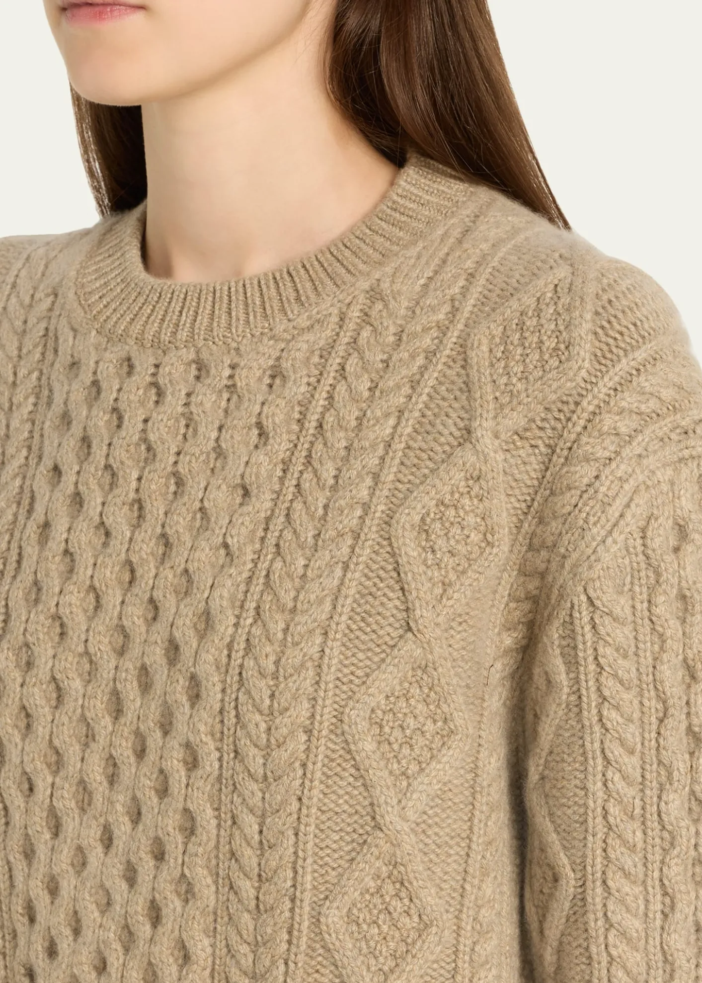 Loro PianaEyre Cashmere Fisherman Knit Crewneck Sweater