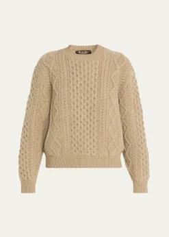 Loro PianaEyre Cashmere Fisherman Knit Crewneck Sweater
