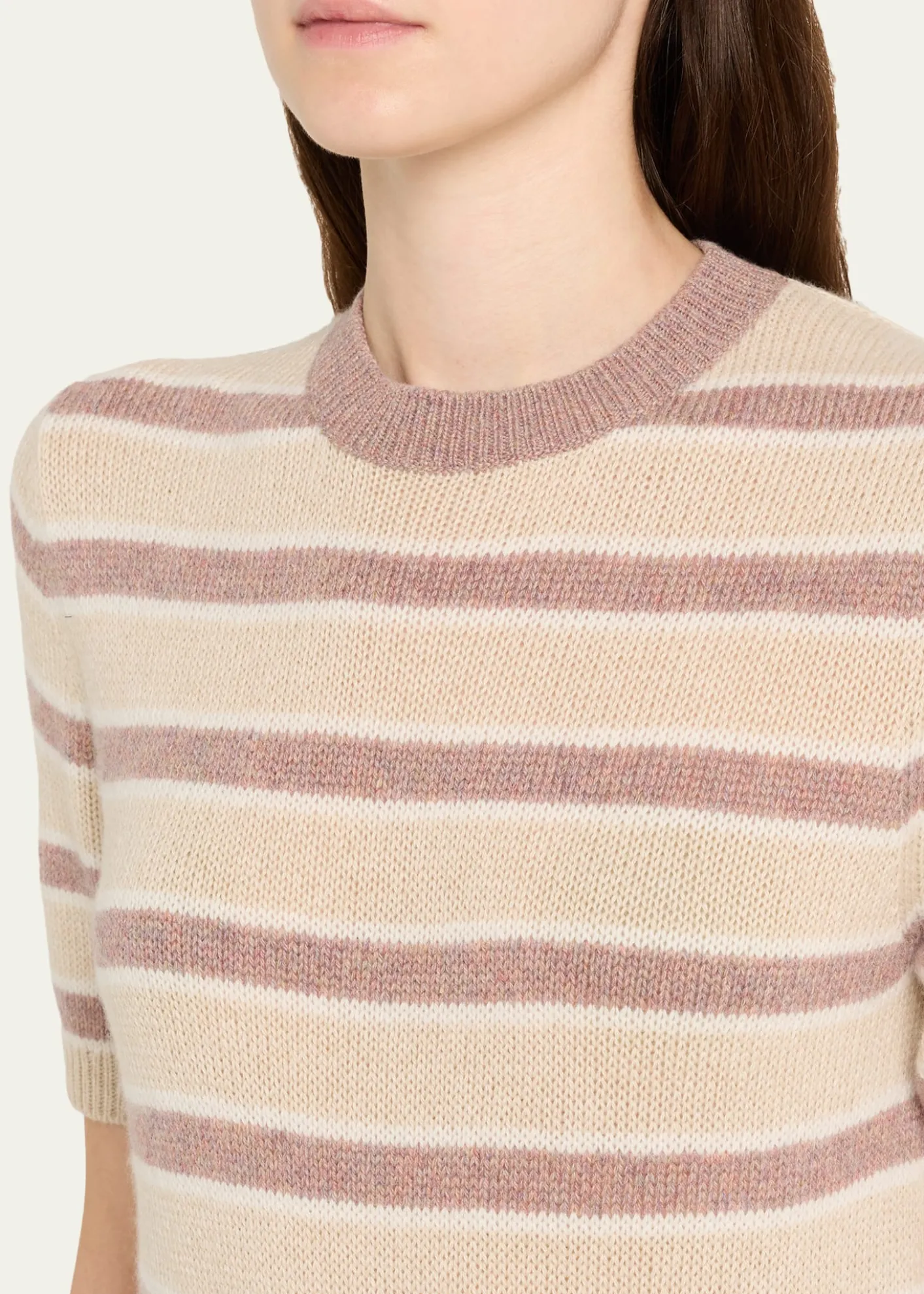 Loro PianaFobello Cashmere Striped Crewneck Sweater