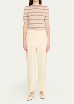 Loro PianaFobello Cashmere Striped Crewneck Sweater