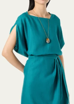 Loro PianaGaia Short Sleeve Asymmetric Linen Shirt