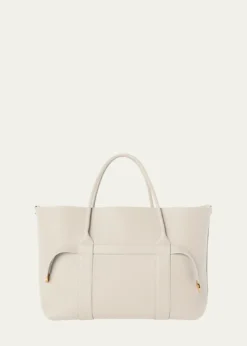 Loro PianaGhiera Grained Leather & Cashmere Tote Bag