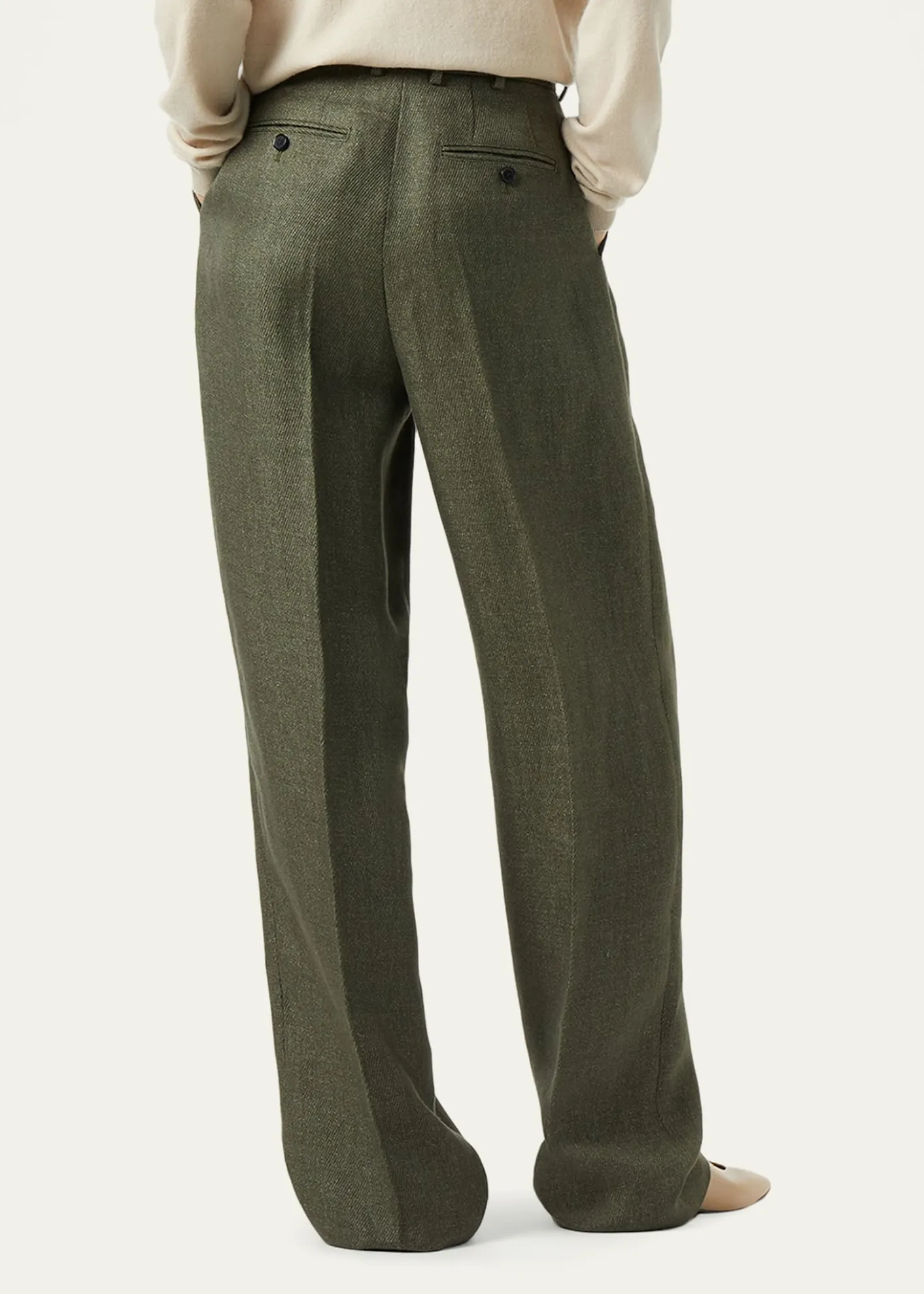 Loro PianaHector Linen Twill Straight-Leg Trousers