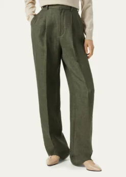 Loro PianaHector Linen Twill Straight-Leg Trousers