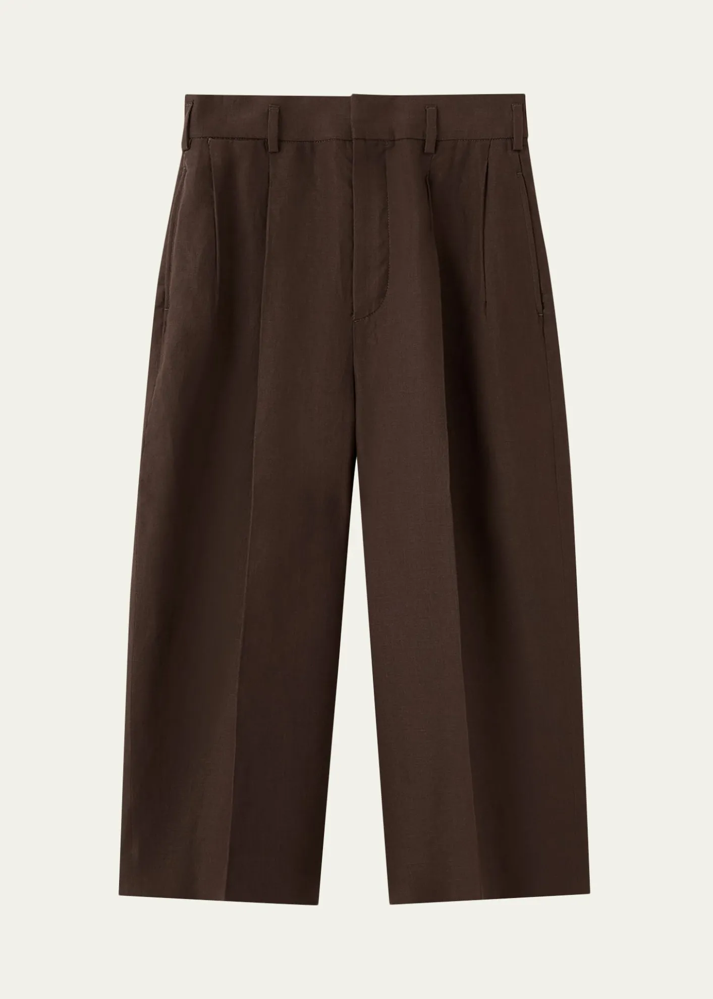 Loro PianaHector Pleated Short Linen Trousers