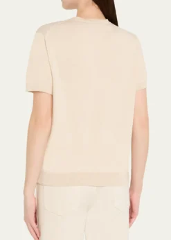 Loro PianaIce Wish Short-Sleeve Crewneck Sweater