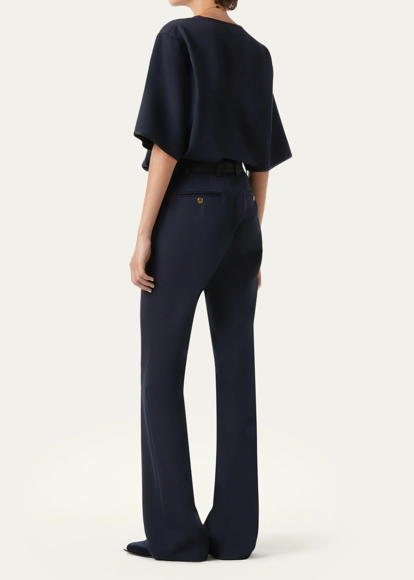 Loro PianaKendrik Contrast-Waistband Bootcut-Leg Trousers