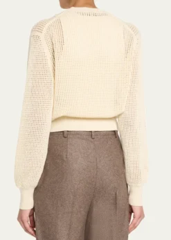 Loro PianaLenno Open Knit Cashmere GG 8 Sweater