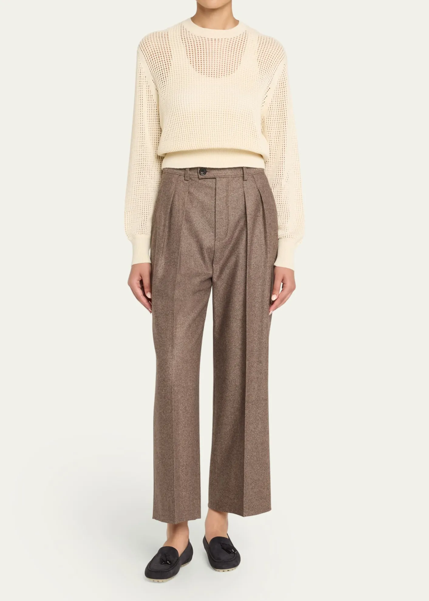 Loro PianaLenno Open Knit Cashmere GG 8 Sweater