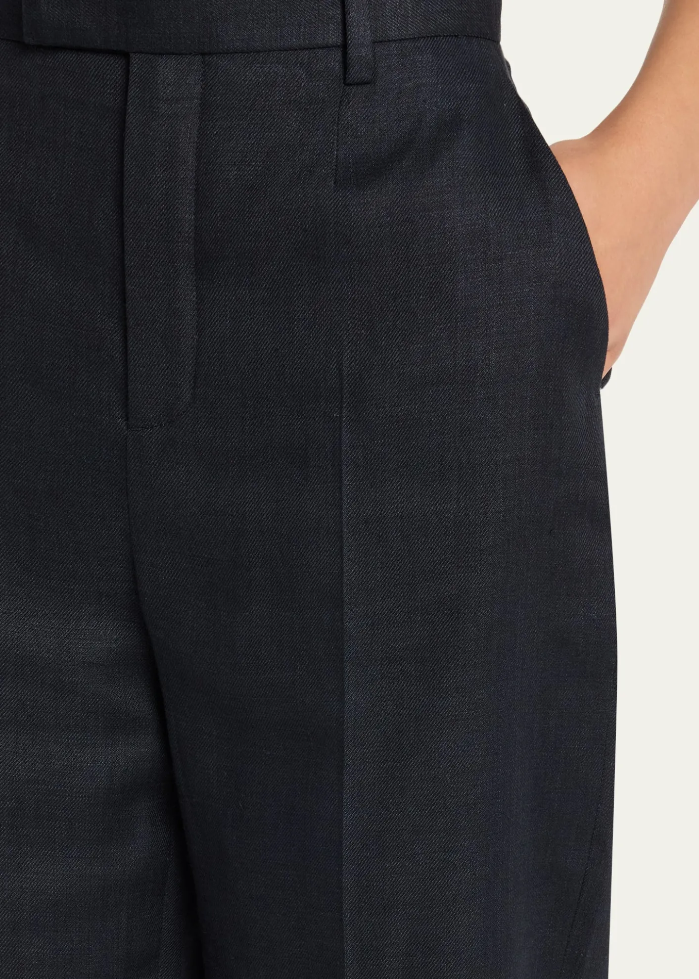 Loro PianaLouis Linen-Wool Cropped Trousers