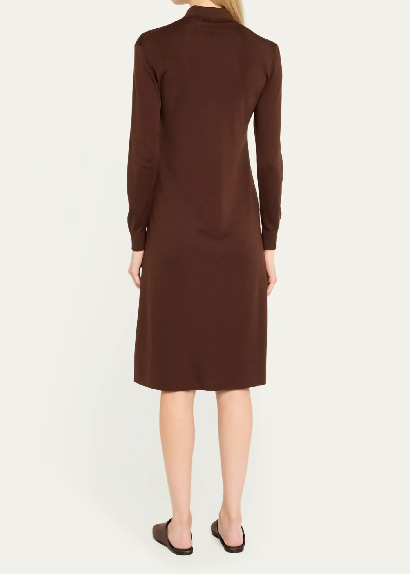 Loro PianaLyskamm Long-Sleeve Silk Polo Dress