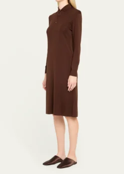 Loro PianaLyskamm Long-Sleeve Silk Polo Dress