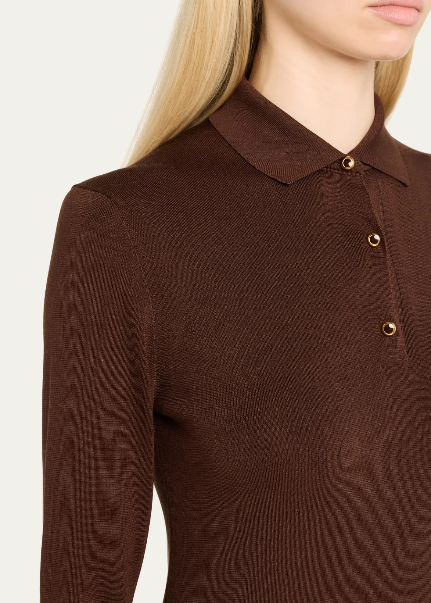 Loro PianaLyskamm Long-Sleeve Silk Polo Dress