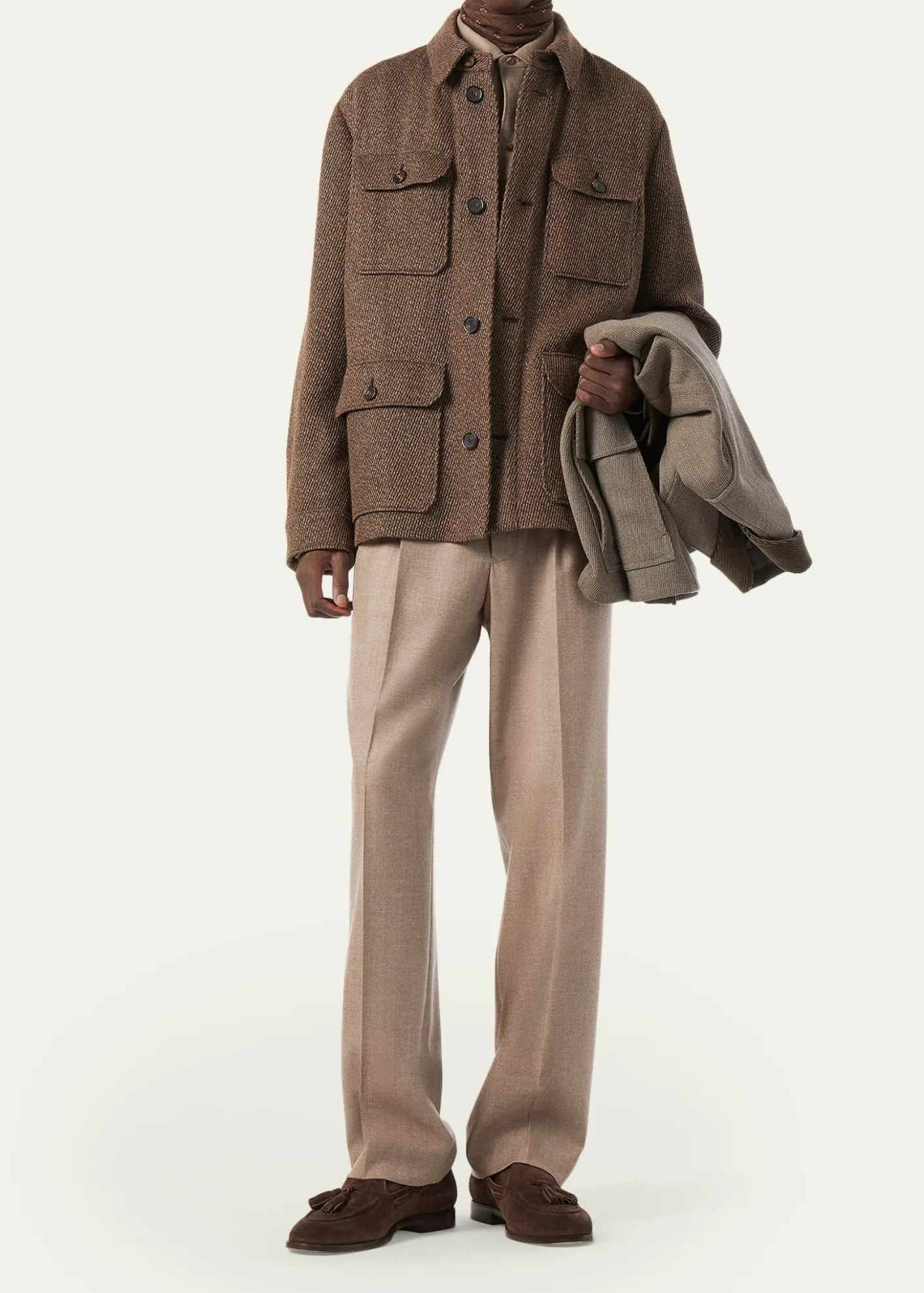 Loro PianaMen's Andover Cannete Flap-Pocket Caban Jacket