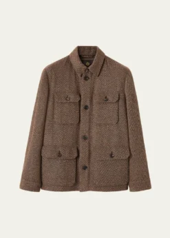 Loro PianaMen's Andover Cannete Flap-Pocket Caban Jacket