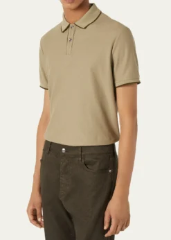 Loro PianaMen's Brentwood Tipped Jersey Pique Polo Shirt