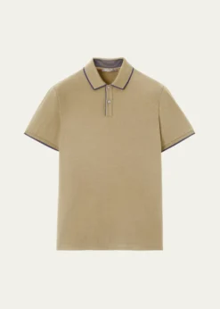Loro PianaMen's Brentwood Tipped Jersey Pique Polo Shirt