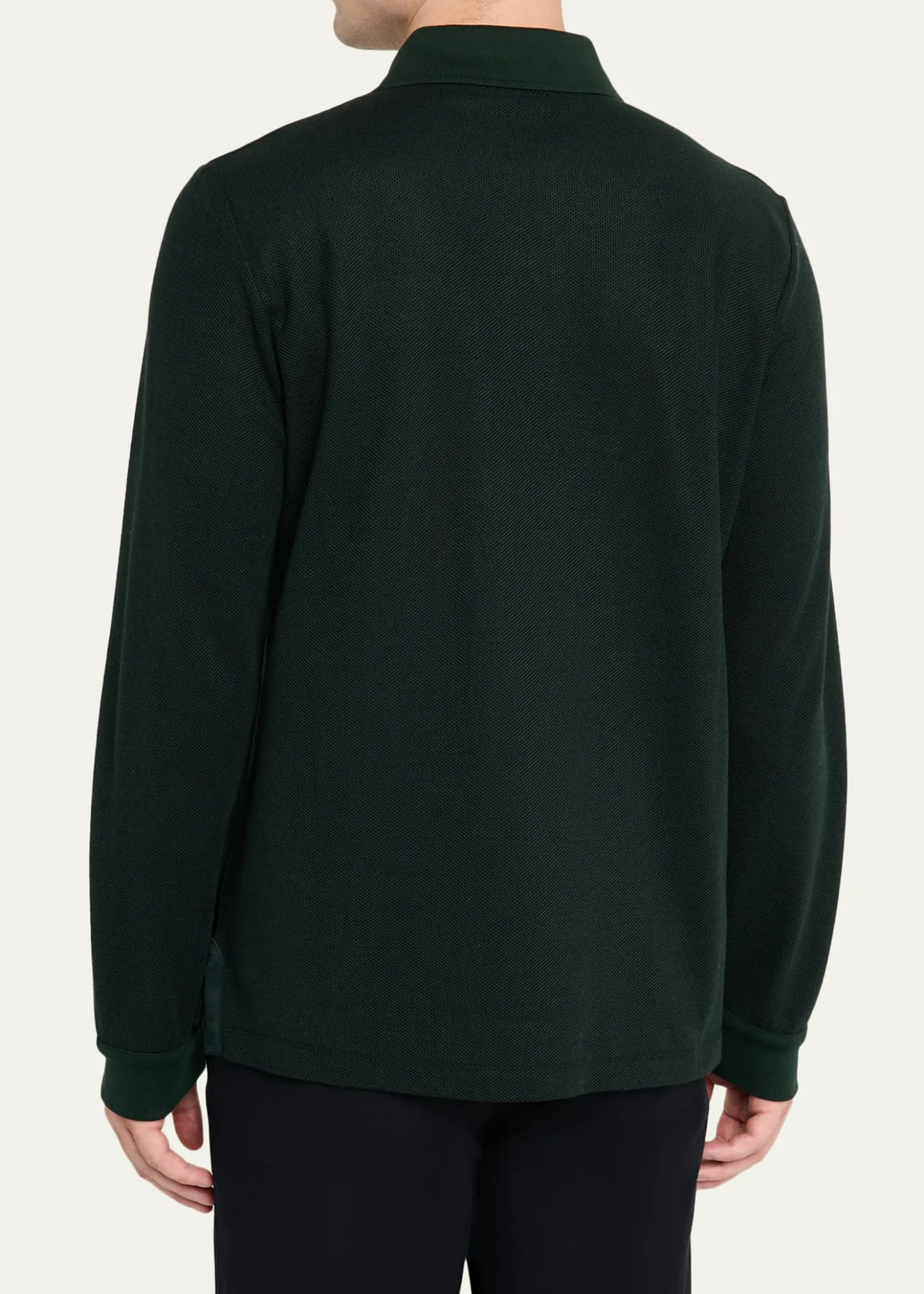Loro PianaMen's Cerro Cotton and Cashmere Long-Sleeve Polo Shirt