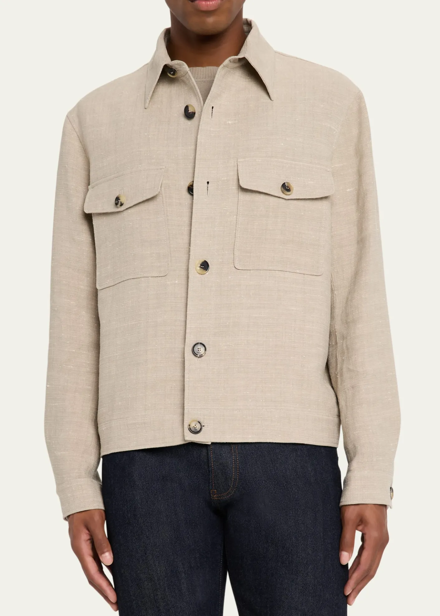 Loro PianaMen's Clem Summer Linen and Silk Blouson