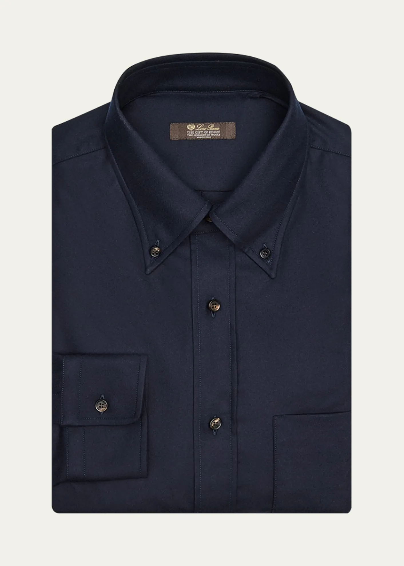 Loro PianaMen's Elia Button-Collar Pocket Sport Shirt