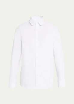 Loro PianaMen's Elia Cotton Round-Collar Sport Shirt
