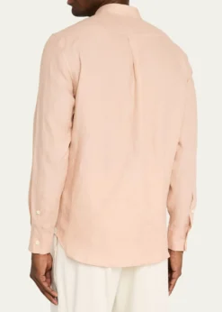 Loro PianaMen's Elia Linen Mandarin-Collar Sport Shirt