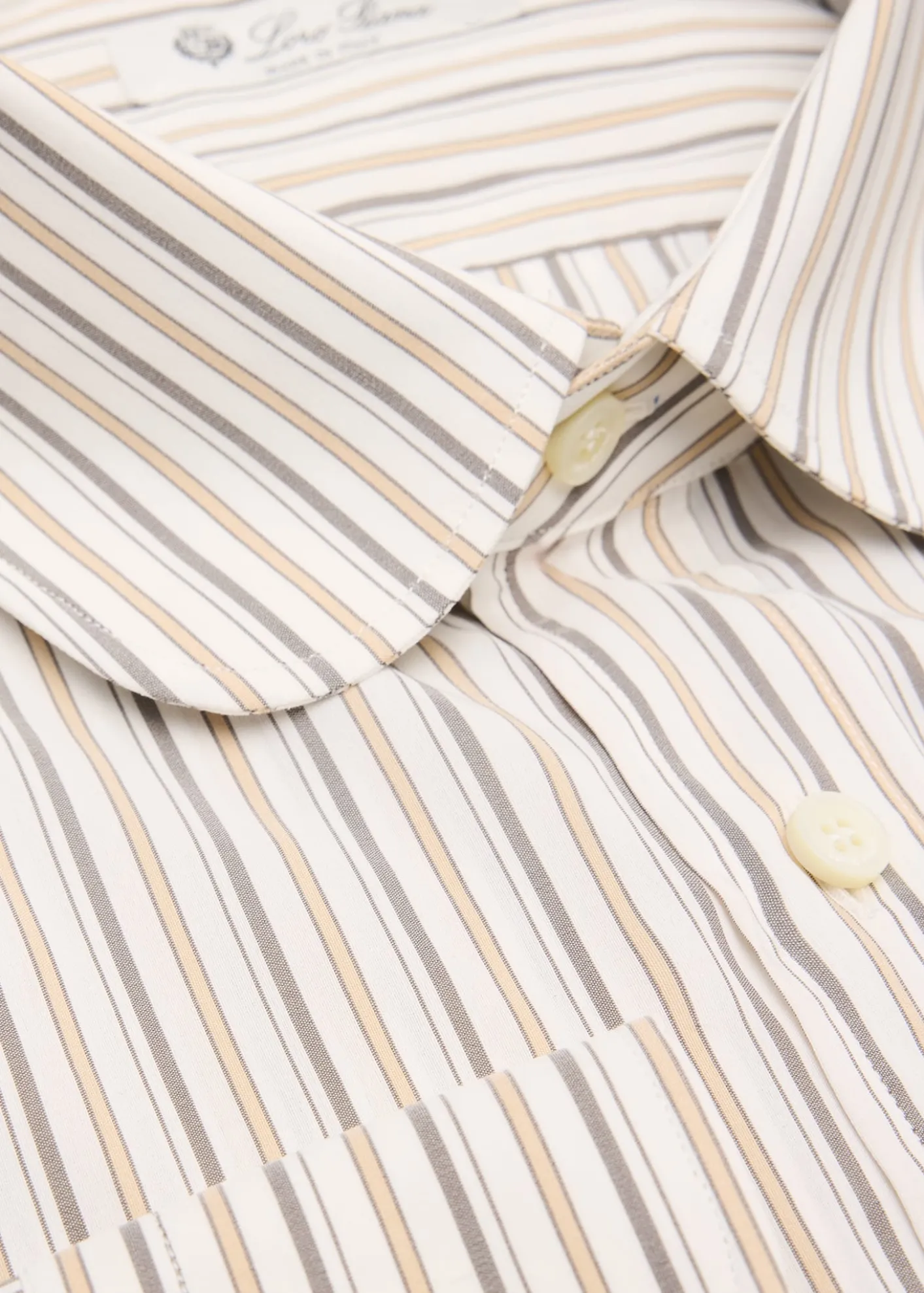 Loro PianaMen's Elia Penny-Collar Stripe Cotton and Silk Dress Shirt
