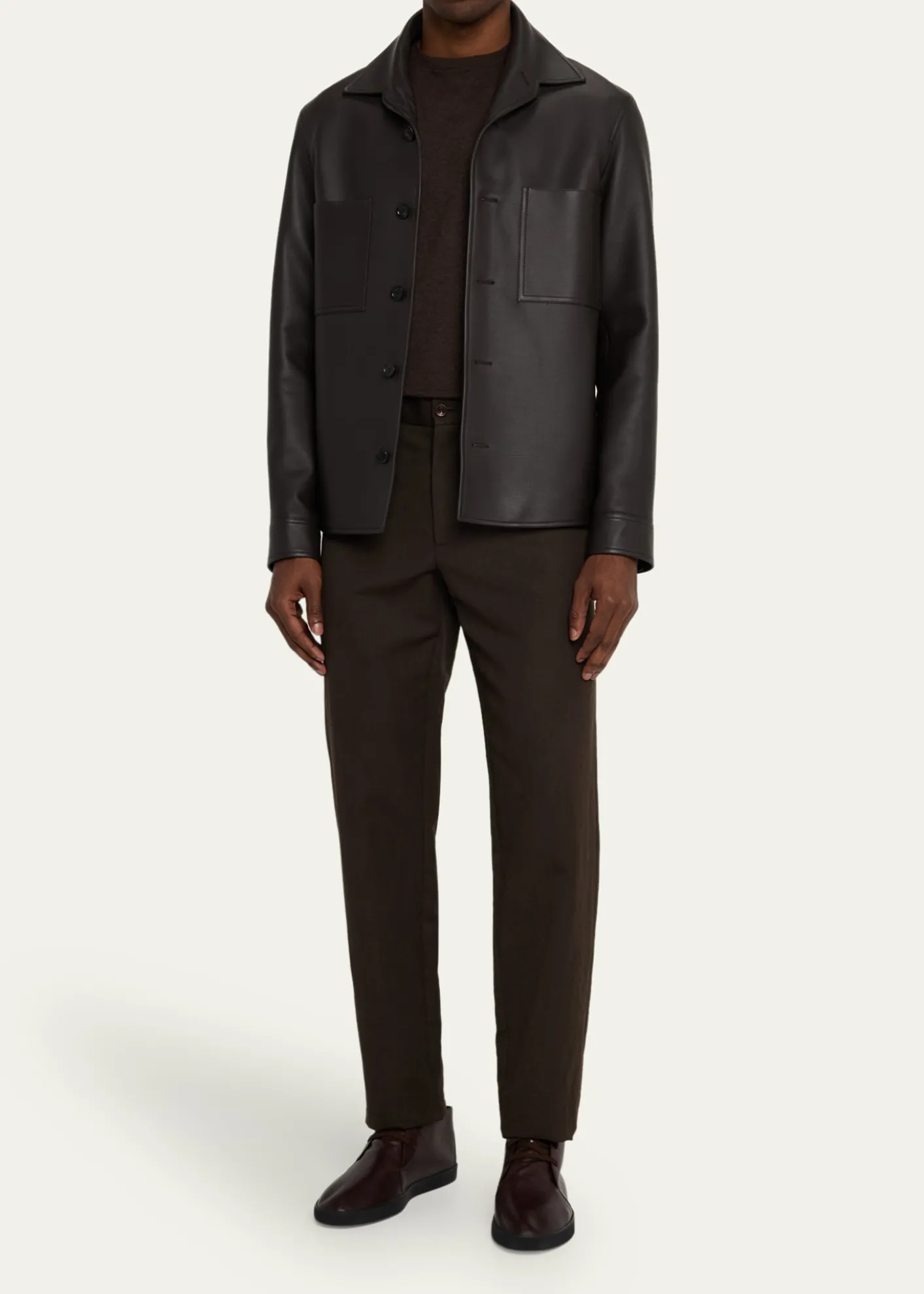Loro PianaMen's Evandro Calfskin Overshirt