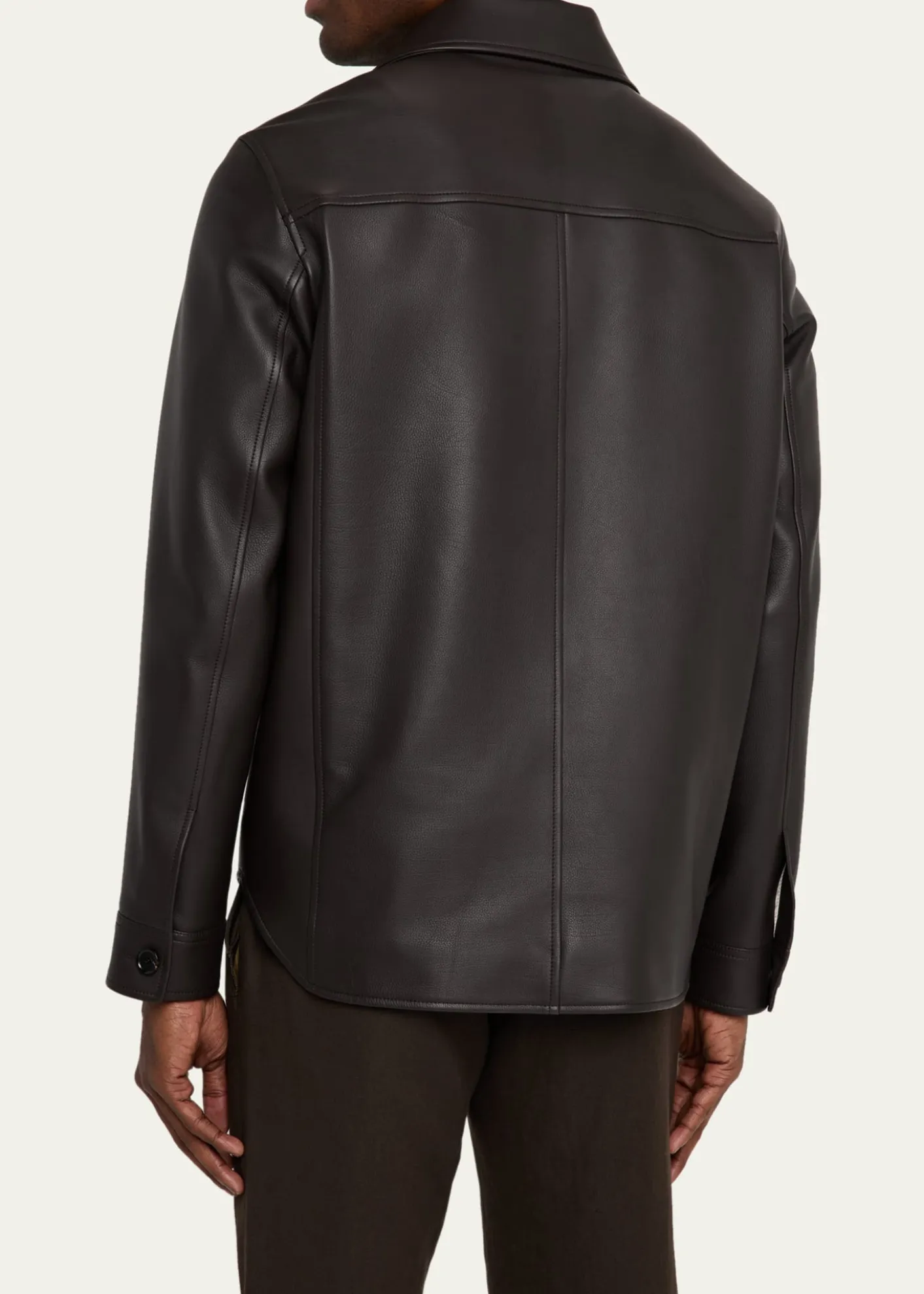 Loro PianaMen's Evandro Calfskin Overshirt