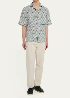 Loro PianaMen's Federico Linen Camp Shirt